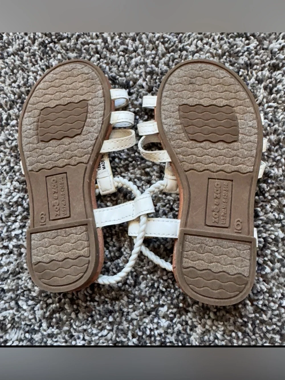 Girls' White Strappy Sandals